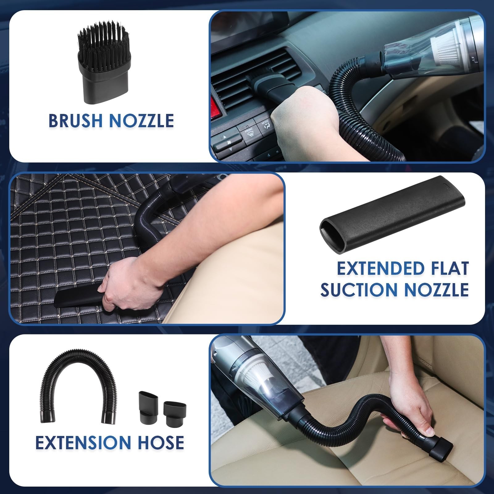 21Pcs Car Cleaning Kit – High Power Vacuum, Wash Mop, Detailing Brushes & More