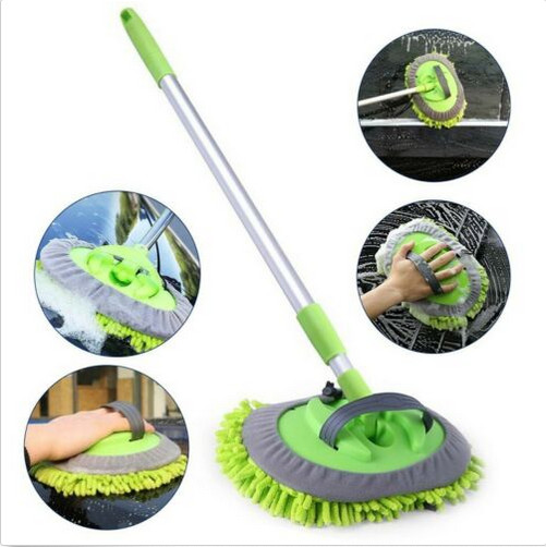 Car Wash Brush Extendable Pole Revolving Care Washing Brush Sponge Cleaning Tool