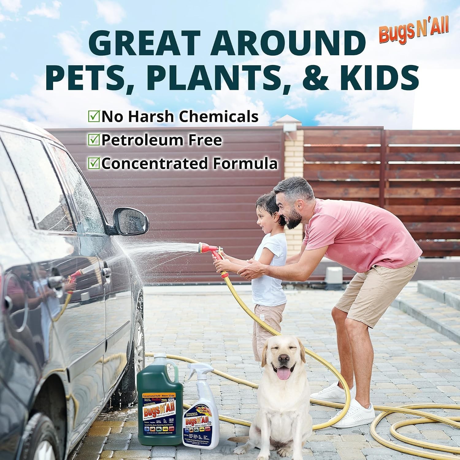 Effortless Cleaning with 1 Gallon Bug & Tar Remover – Includes Free Spray Bottle