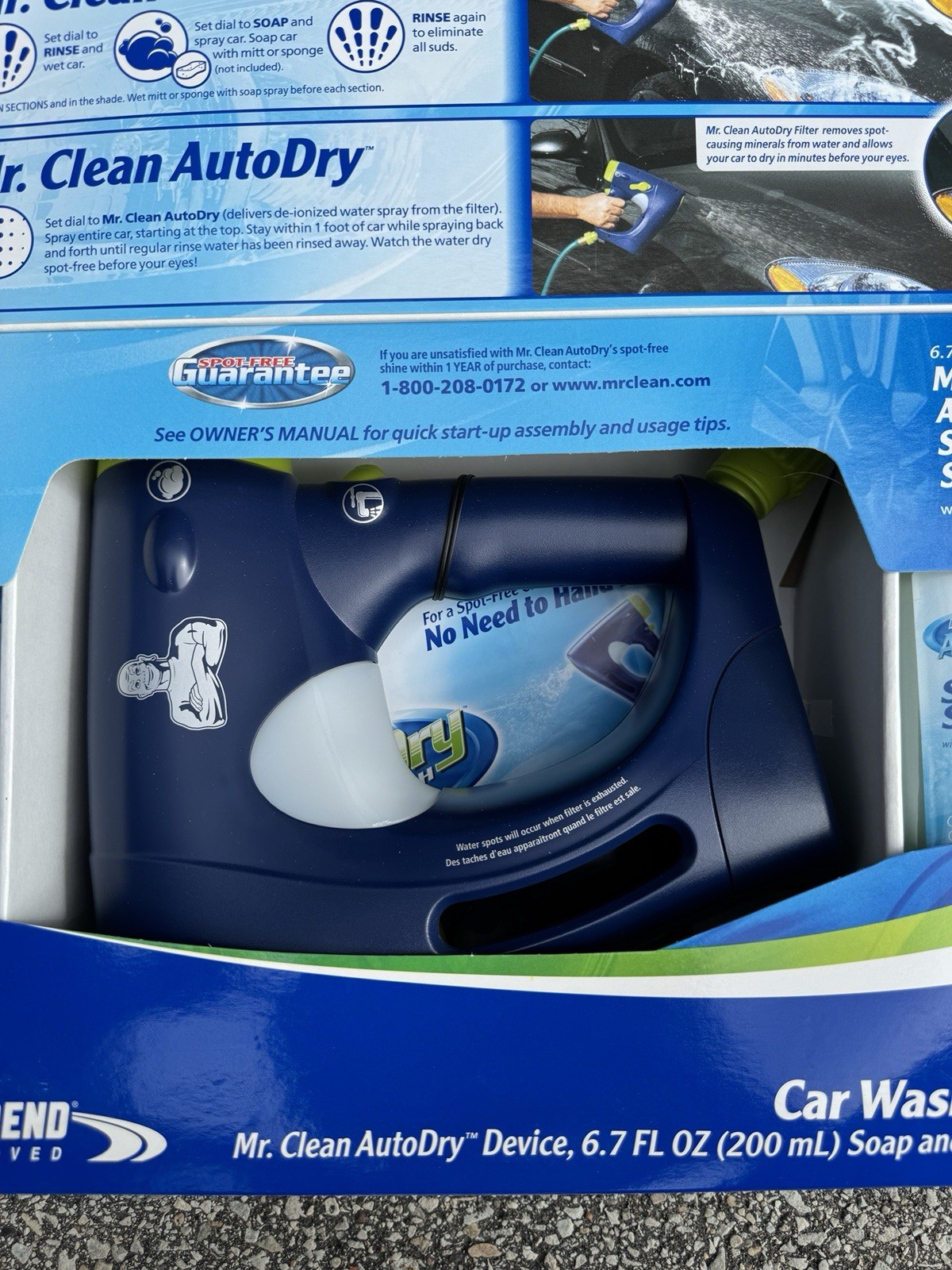 Mr Clean Auto Dry Car Wash Spot Free Clean & Shine Spray System Starter Kit New