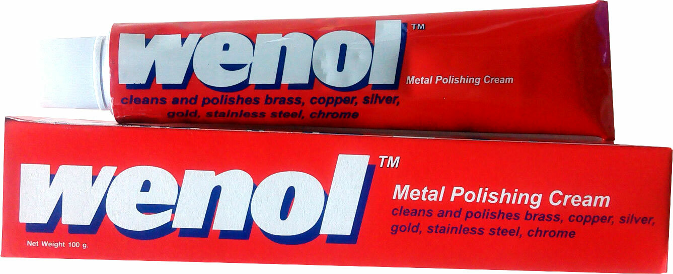 WENOL red LARGE 100ml Metal Polish aluminum brass silver gold tin buffing paste