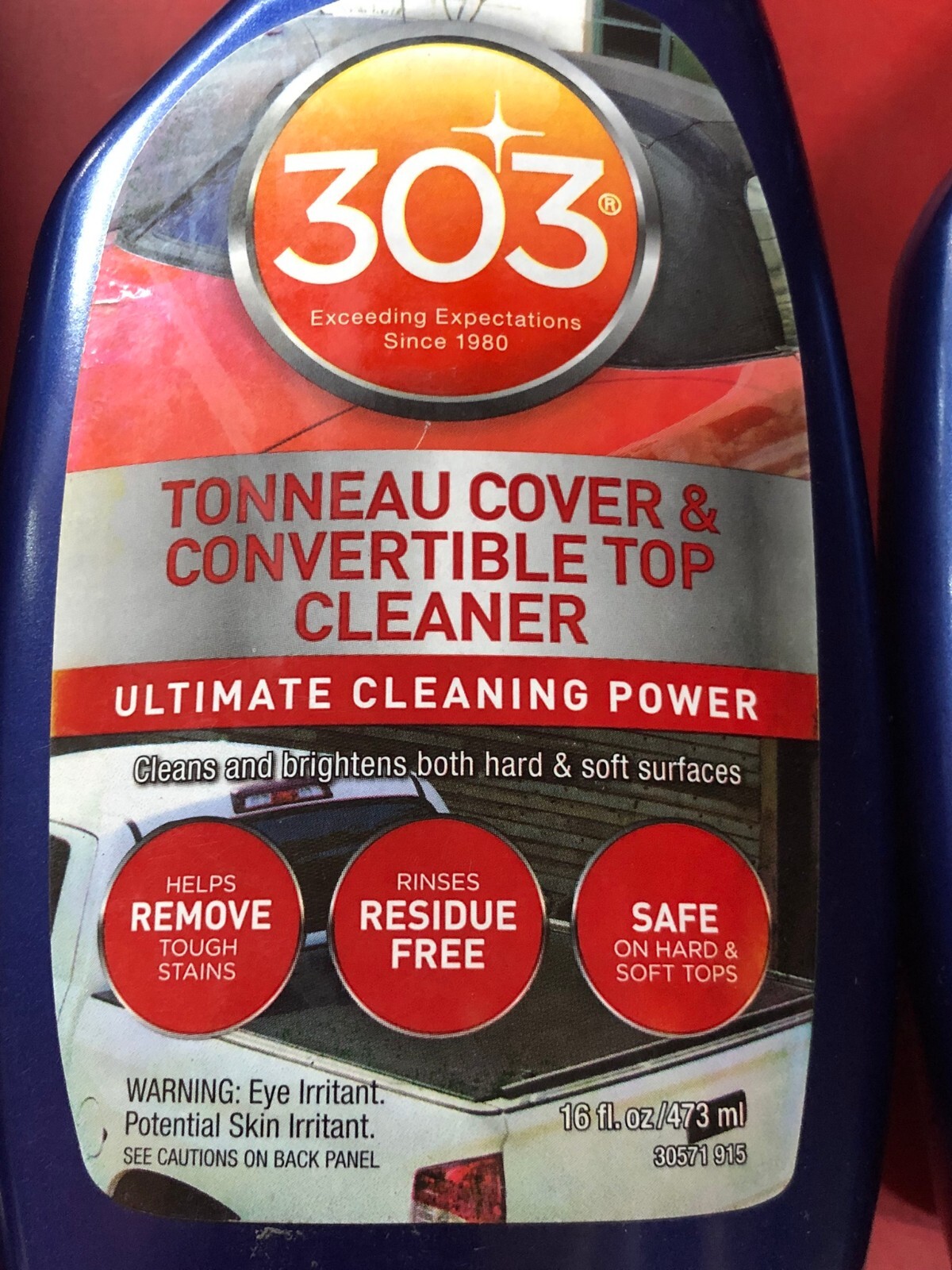 (3) BOTTLES OF 303 TONNEAU CONVER & CONVERTIBLE TOP VINYL & FABRIC TOP CLEANER