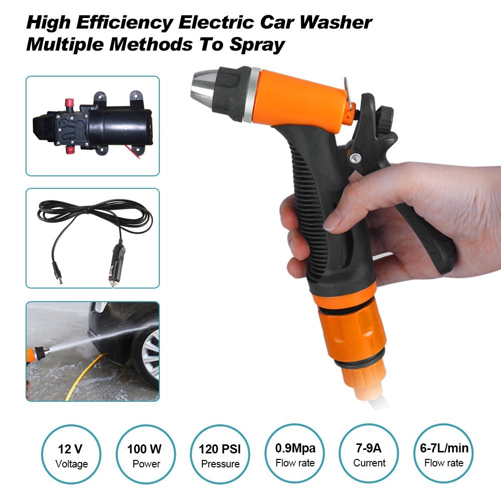 12V High Pressure Self-Priming Electric Car Portable Wash Washer Kit Water Pump