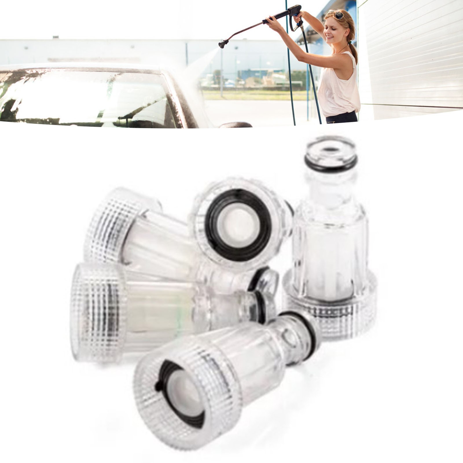 5 Pcs High Pressure Washer Water Filter Detachable Connection Tool For Car Washi