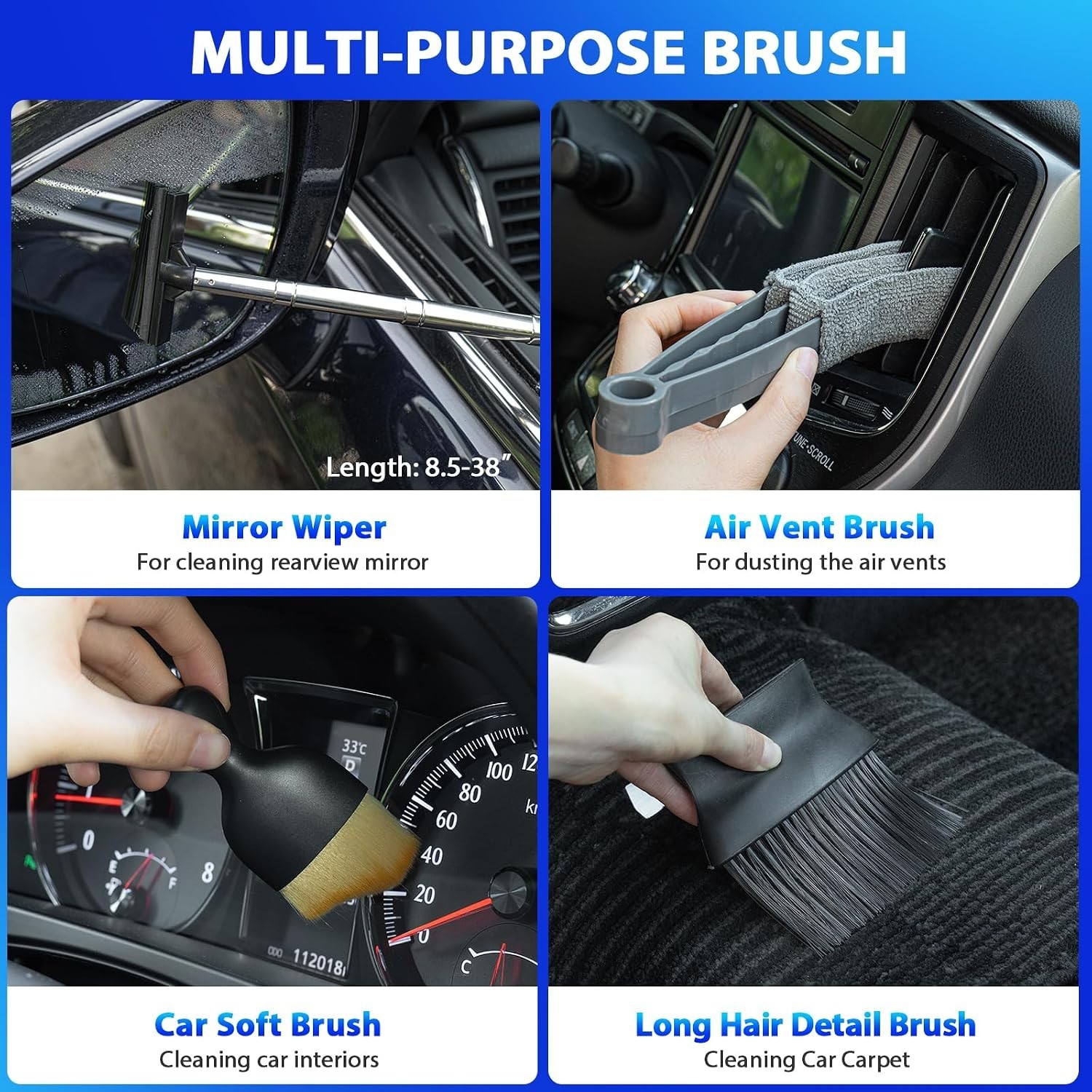 High-Power Car Vacuum with 31pc Interior Cleaner Kit