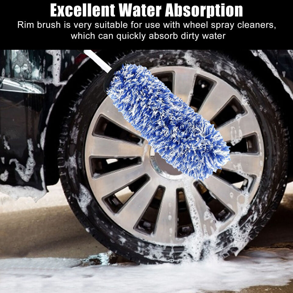 2× Car Alloy Wheel Cleaning Brush Tool Tire Washing Clean Soft Bristle Cleaner