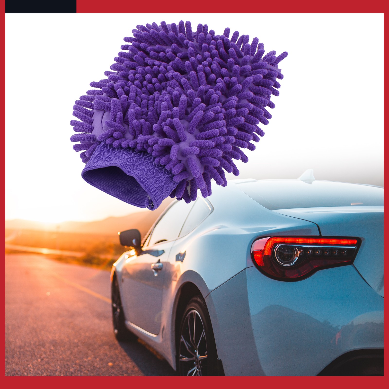 Universal Purple Chenille Microfiber Washing Glove for Car Dusting C Pack of 1