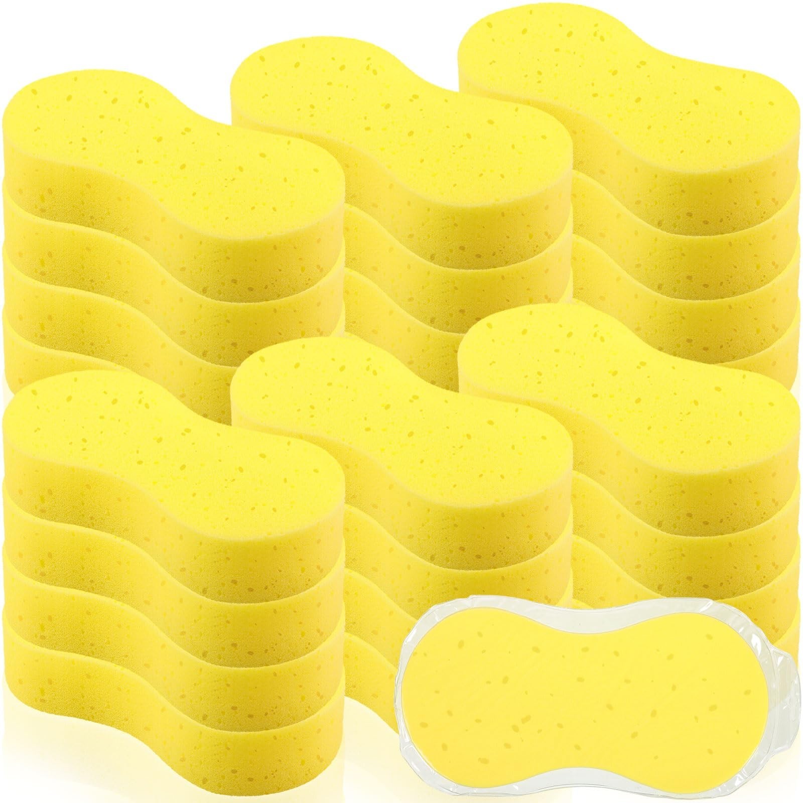24 Pack Large Car Wash Sponges – All-Purpose Thick Foam Cleaning Supplies for Bo