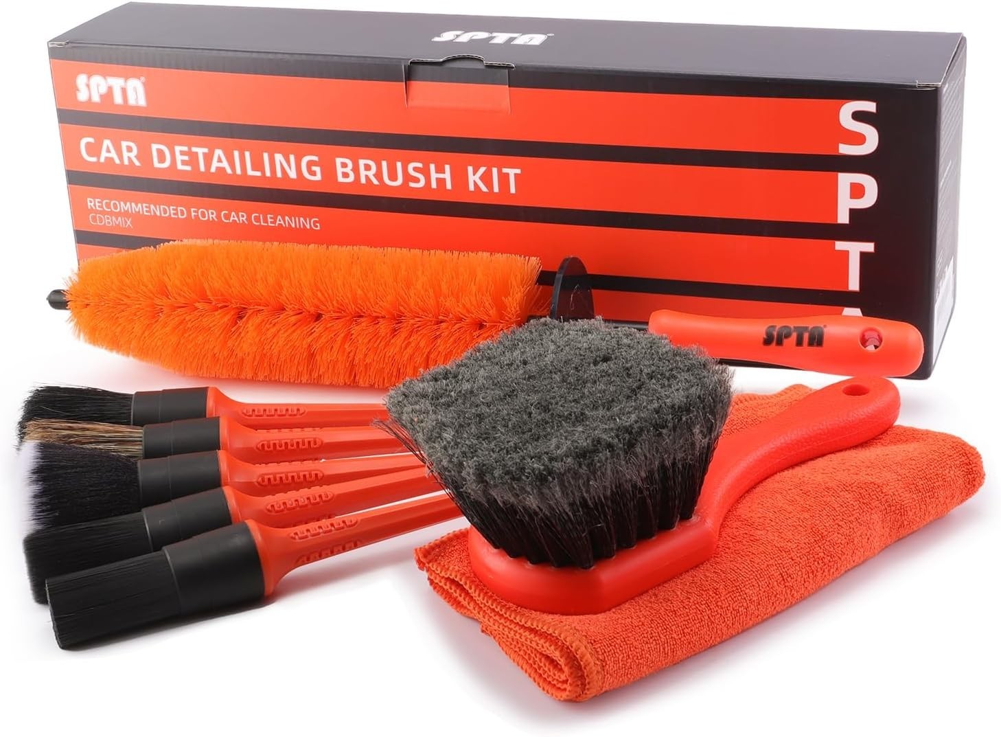 Ergonomically Designed 8-Pc Wheel & Tire Brush Kit for Fast Vehicle Cleaning