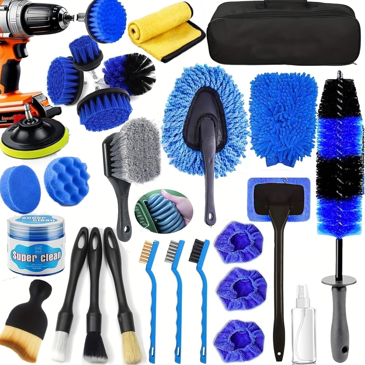 26Pcs Car Detailing Kit, Car Detailing Brush Set, Auto Detailing Drill Brush …