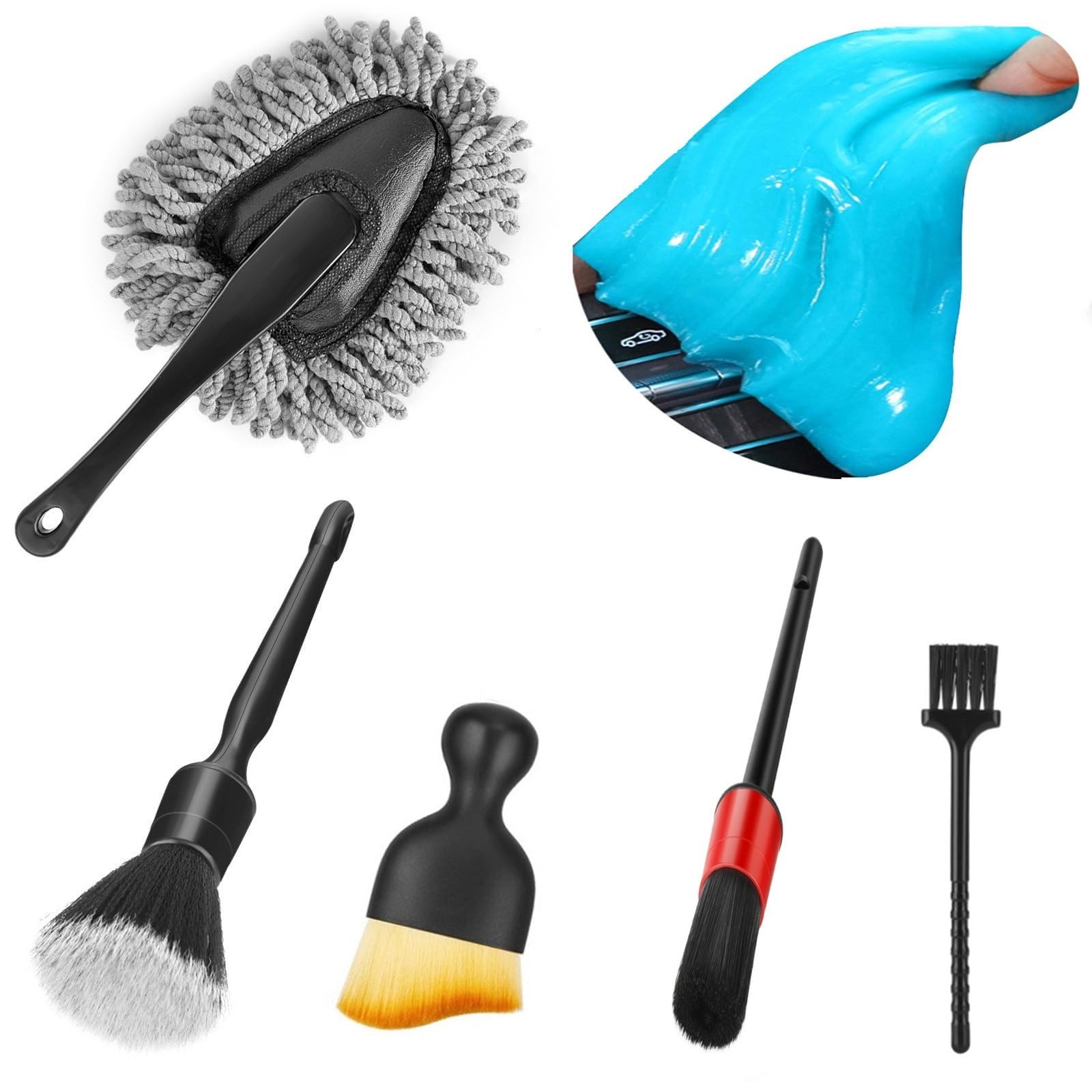 Fitosy Car Interior Duster Detail Brush Cleaning Gel Kit, Soft Dash Vent Dust…