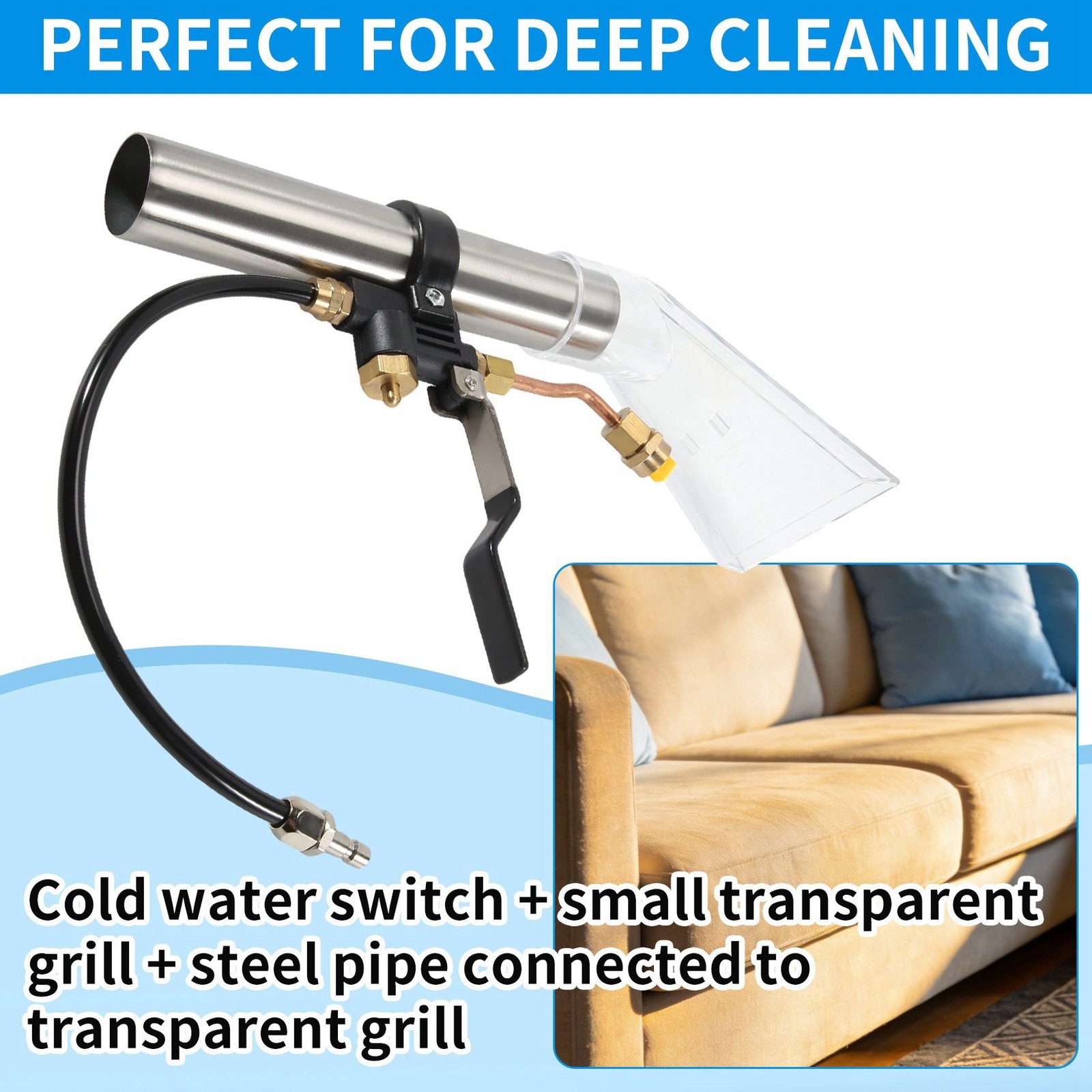 Upholstery Carpet Cleaning Extractor Vacuum Cleaner Wash Nozzle Steam7383