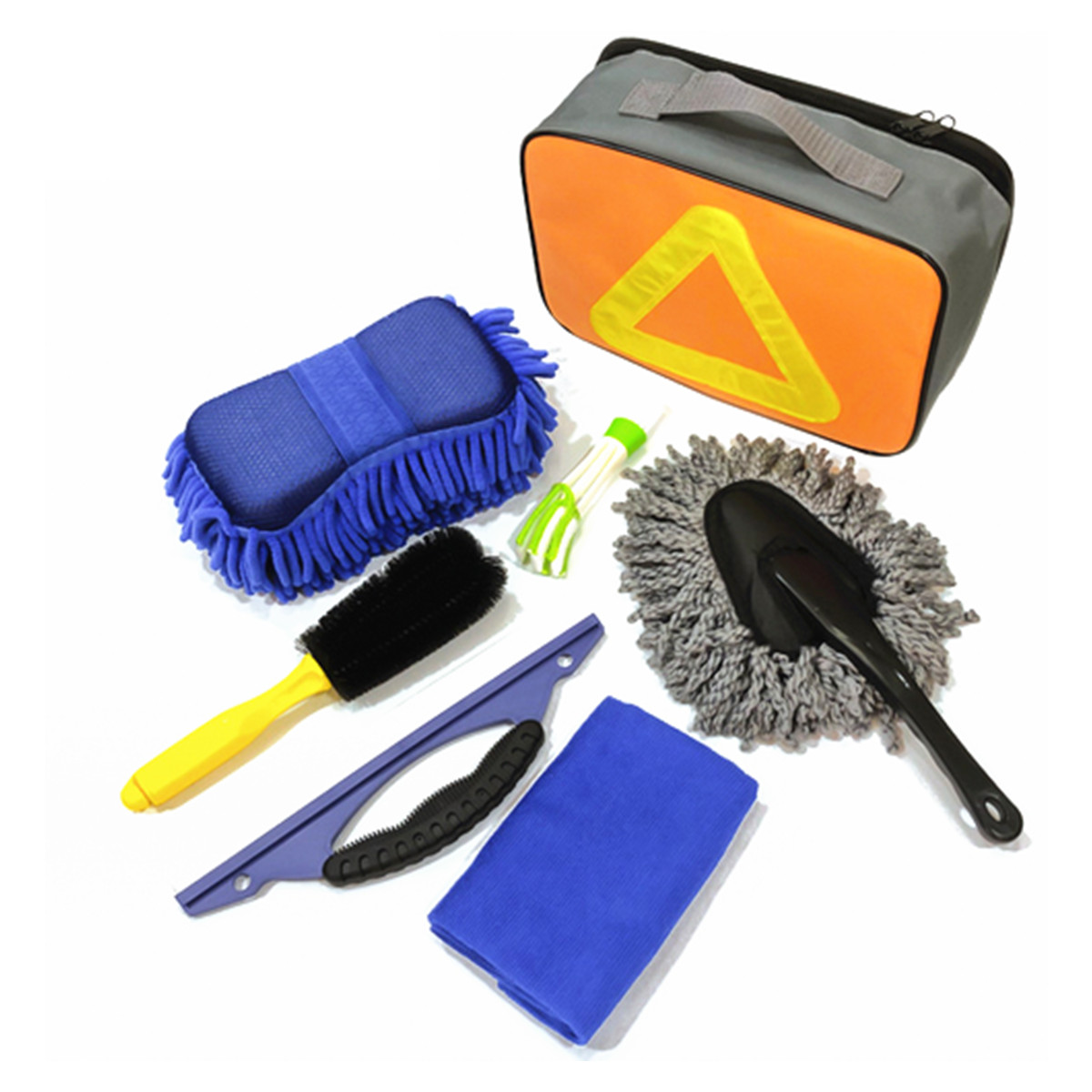 Car Washing Brush Set Towel Tire Wheel Gap Cleaning Tool Sponge Rub Kit W/Bag