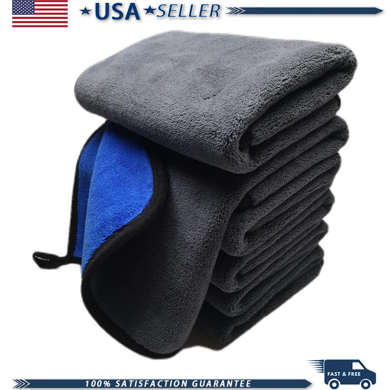 Large Thick Quick-Drying 800GSM Microfiber Car Cleaning Towel Polishing Waxing C
