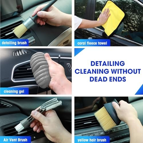 17PCS Car Interior Cleaning Kit – High Power Vacuum, Detailing Brushes & Accesso
