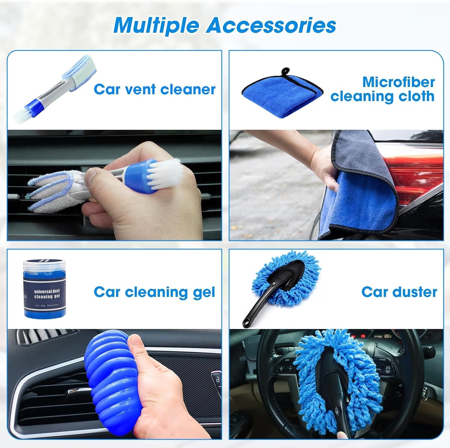 25PCS Car Cleaning Kit, Car Detailing Kit Interior with High Power Handheld V…