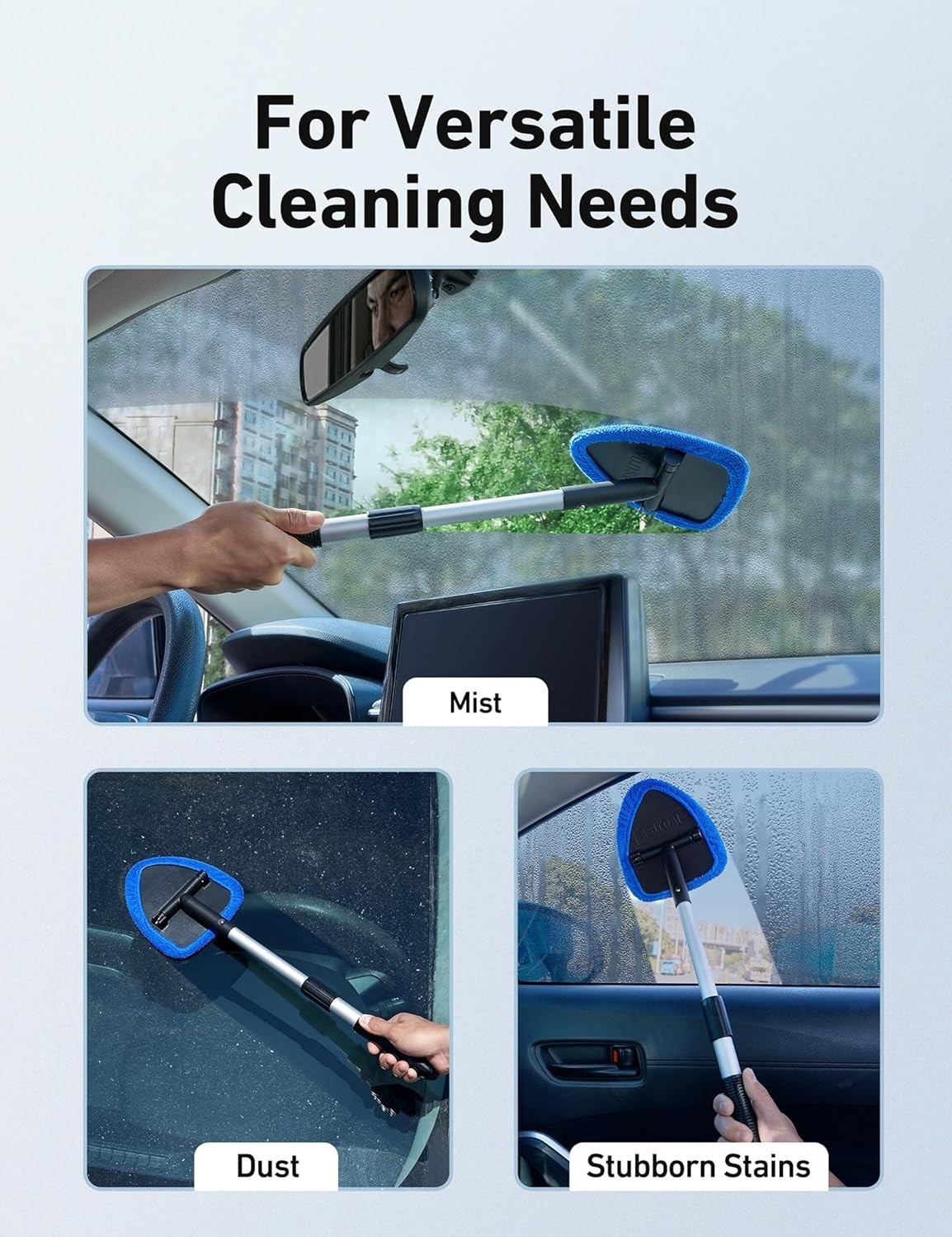 AstroAI Windshield Cleaner Tool, Car Interior Detailing Cleaning Kit 15.9in-21in