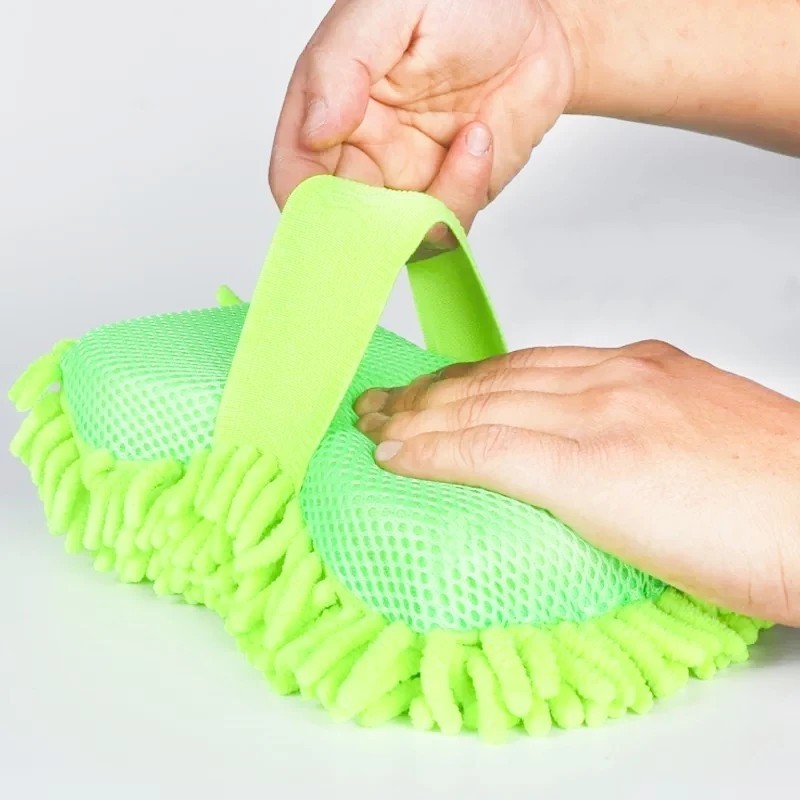 Microfiber Car Wash Sponge Cleaning Glove Towel Auto Detailing Accessories
