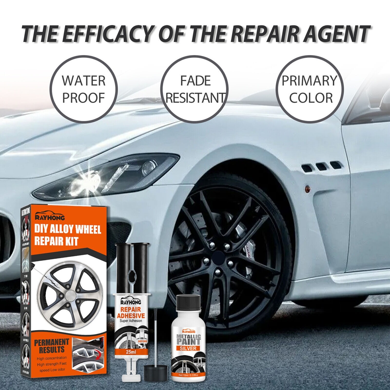 1 Set Alloy Wheel Repair Kit Rim Car Auto Scratch Removal Set Dent Rash Remover