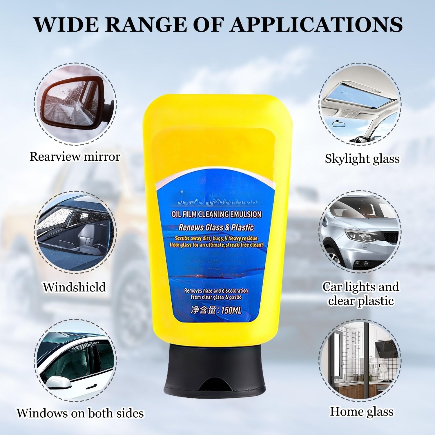 Oil Film Cleaning Emulsion,Oil Film Emulsion Glass Cleaner, Car Glass Oil Film