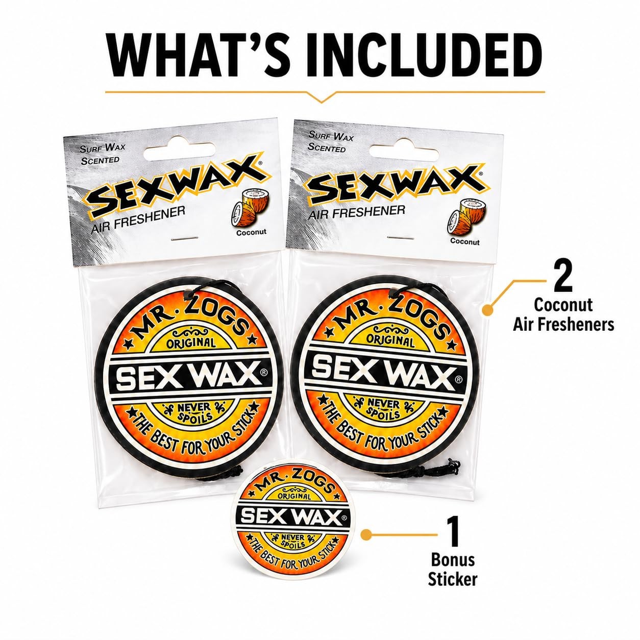 SEX WAX Car Air Freshener | Hanging Long Lasting Scent Coconut