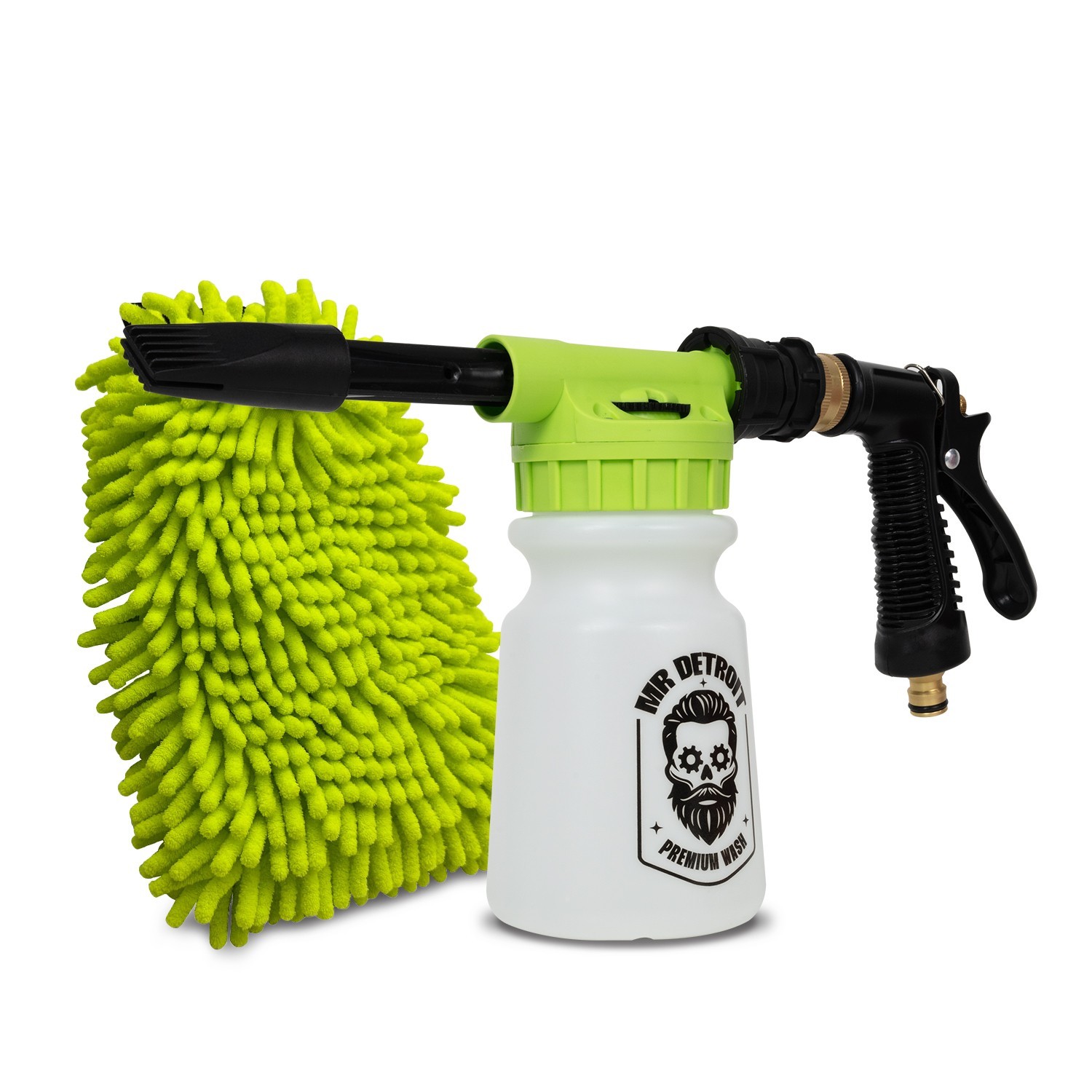Mr. Detroit – Car Wash Foam Blaster & Microfiber Wash Mitt Scratch-Free Cleaning