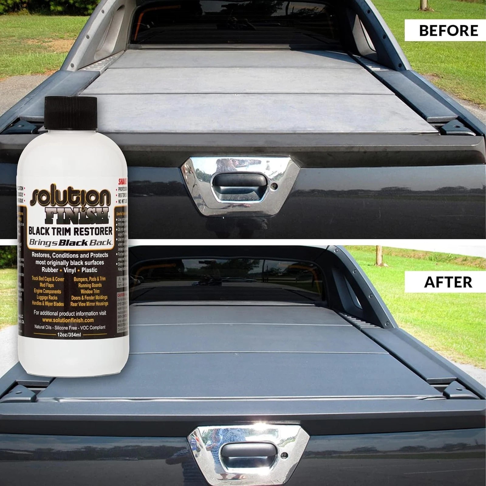 Black Plastic Vinyl Trim Restorer 12 oz for Car Truck Bumpers Mud Flaps Plastic