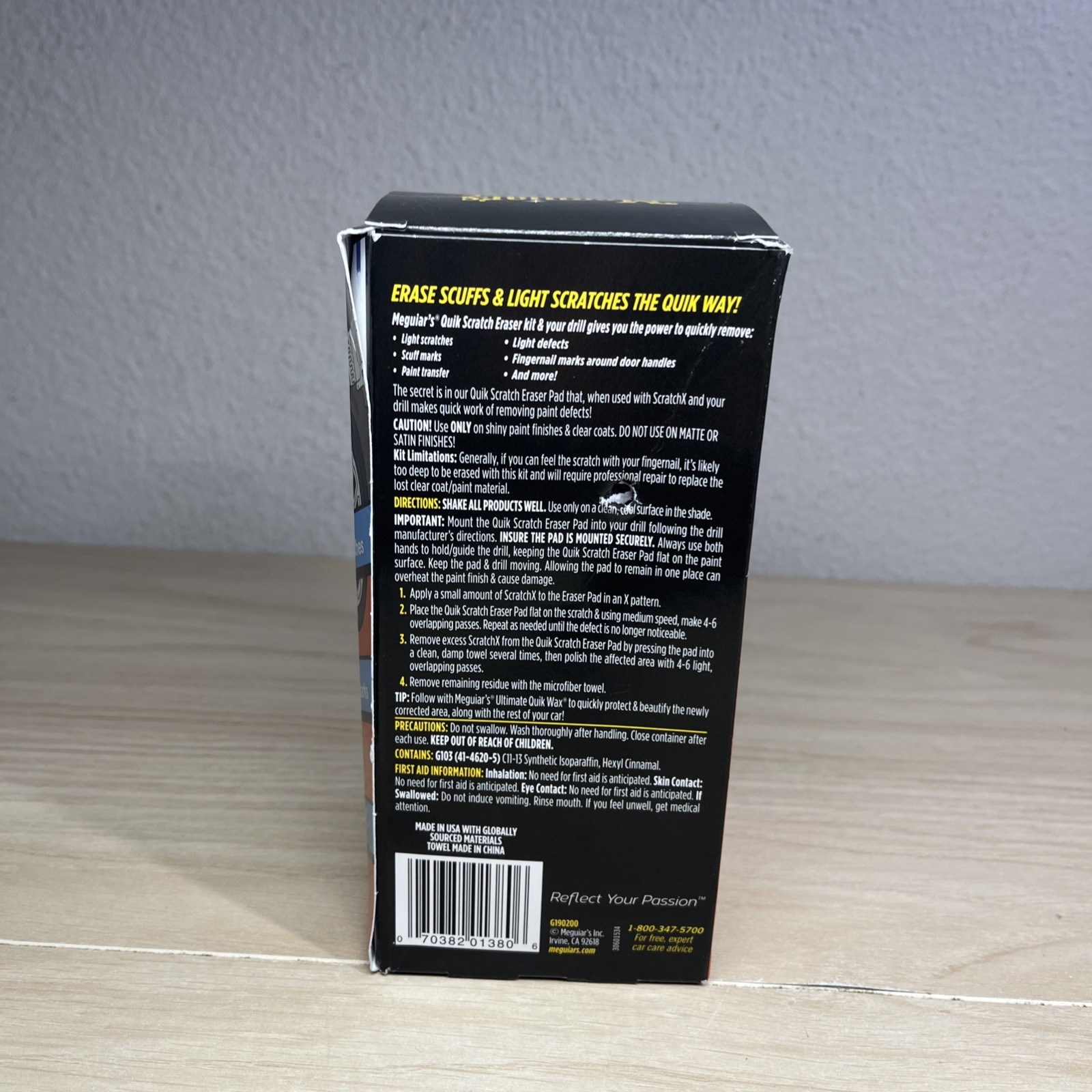 Meguiar’s Quik Scratch Eraser Kit, Off White,Liquid – Car Scratch Remover,1 Pack