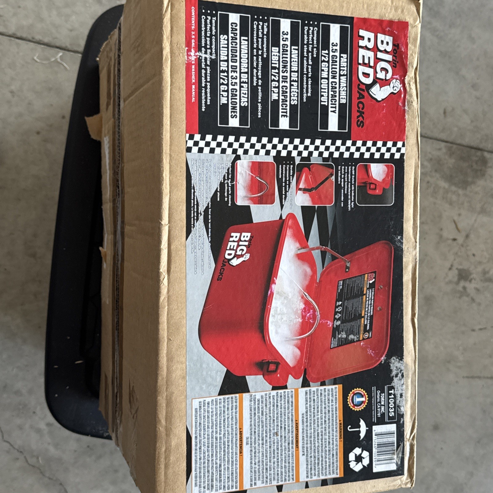BIG RED Torin 3.5 Gallon Steel Cabinet Parts Washer with 110V Pump,T10035
