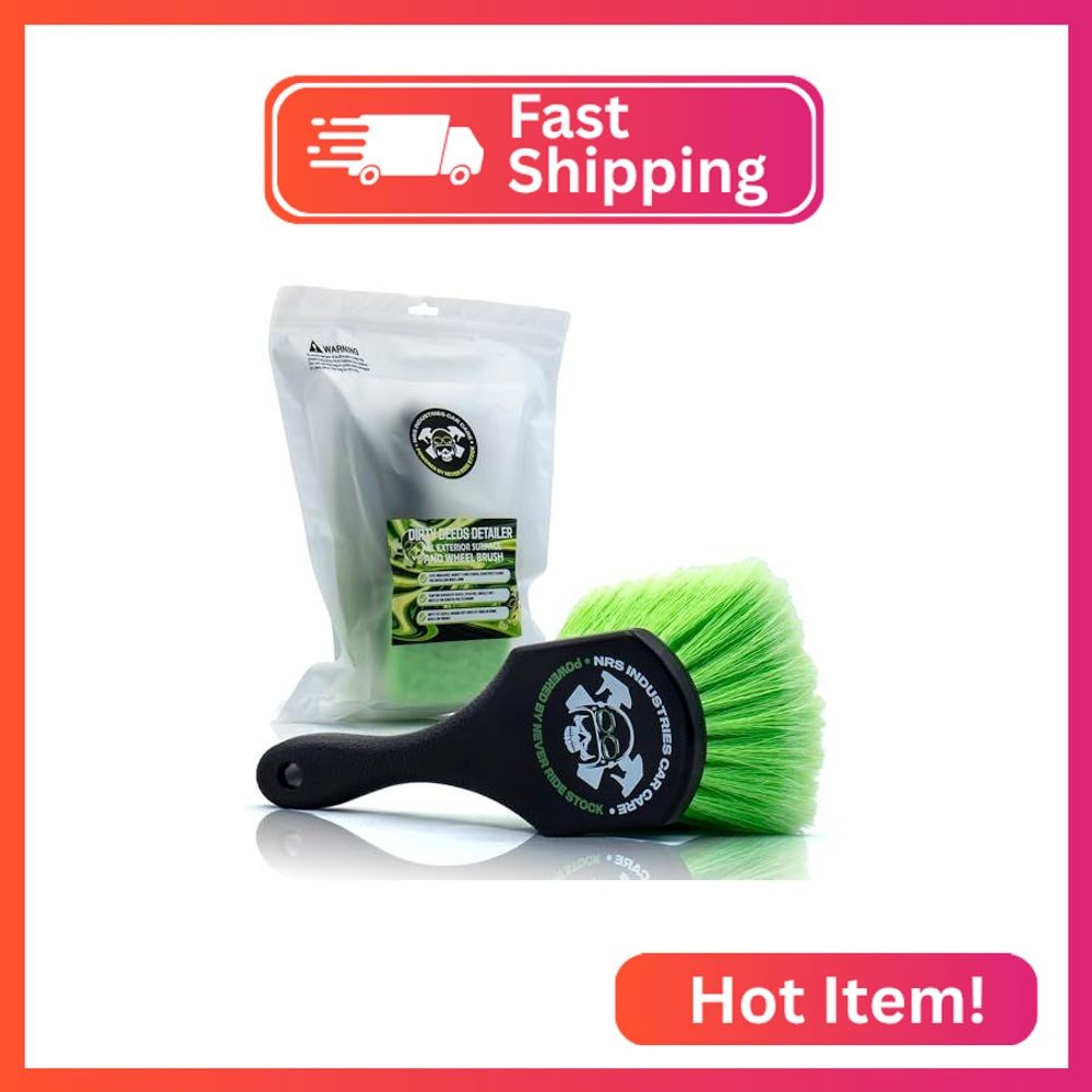 NRS Industries Dirty Deeds Wheel & Exterior Car Cleaning Brush | Soft Bristle Sc