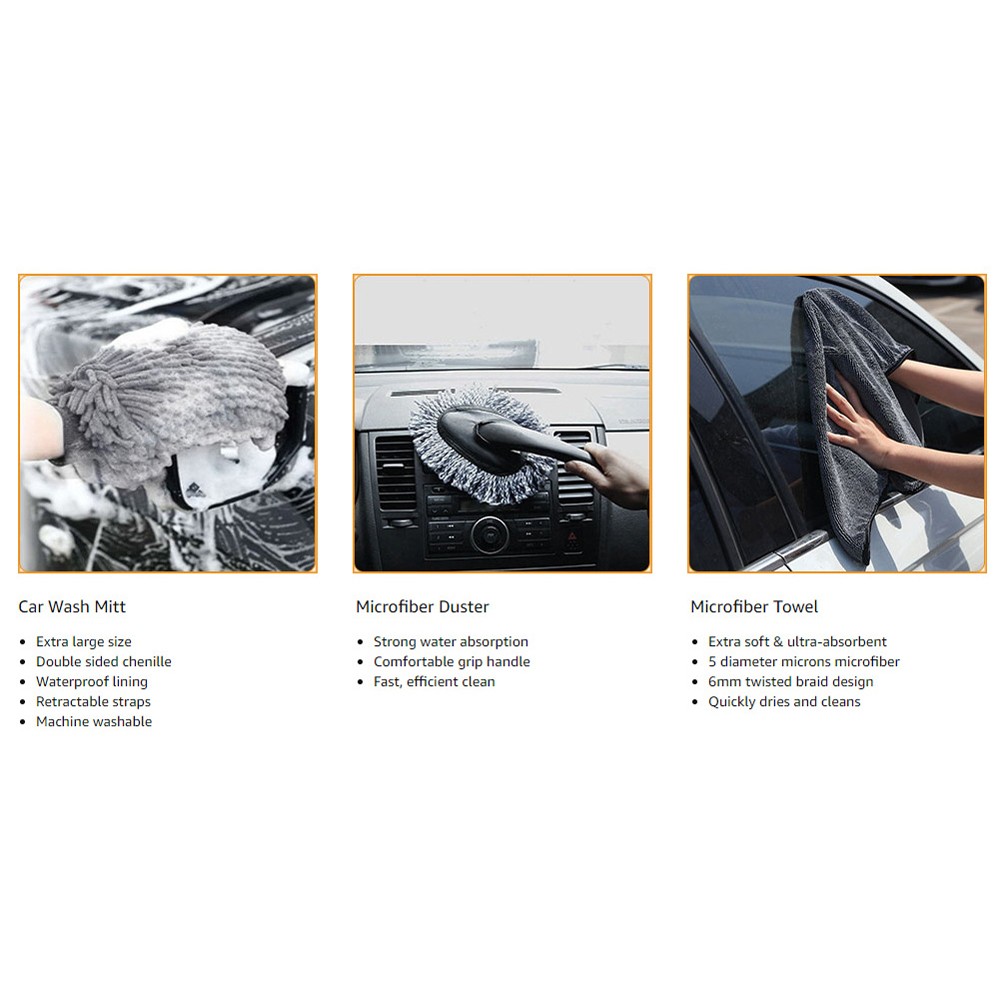 10PCS Car Wash Cleaning Tools Kit Automobile Detailing Brush Dash Duster Br JWKX