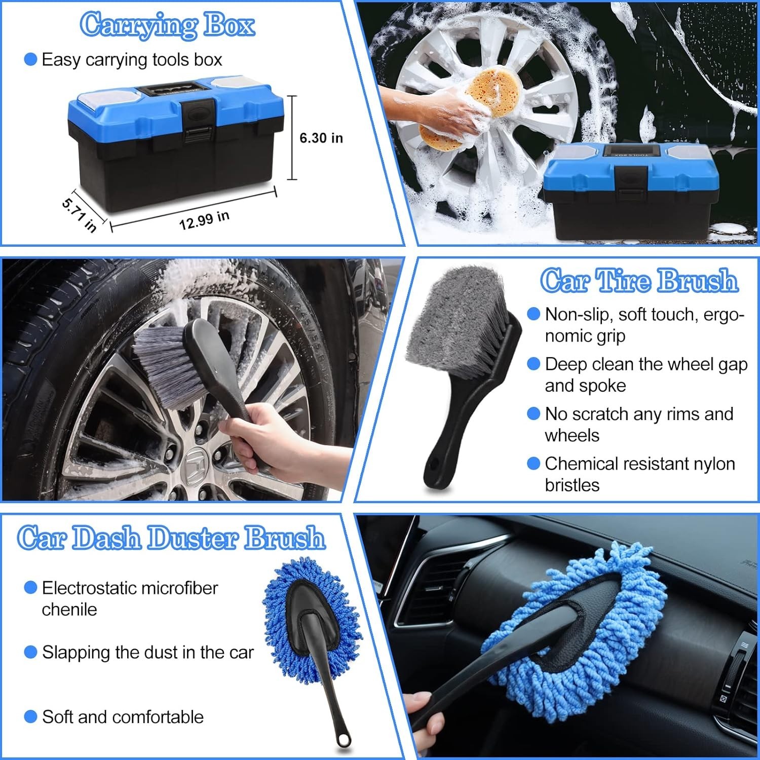 Ultimate 27PCS Car Detailing Brush Set – Waterproof & Multi-Surface Cleaners