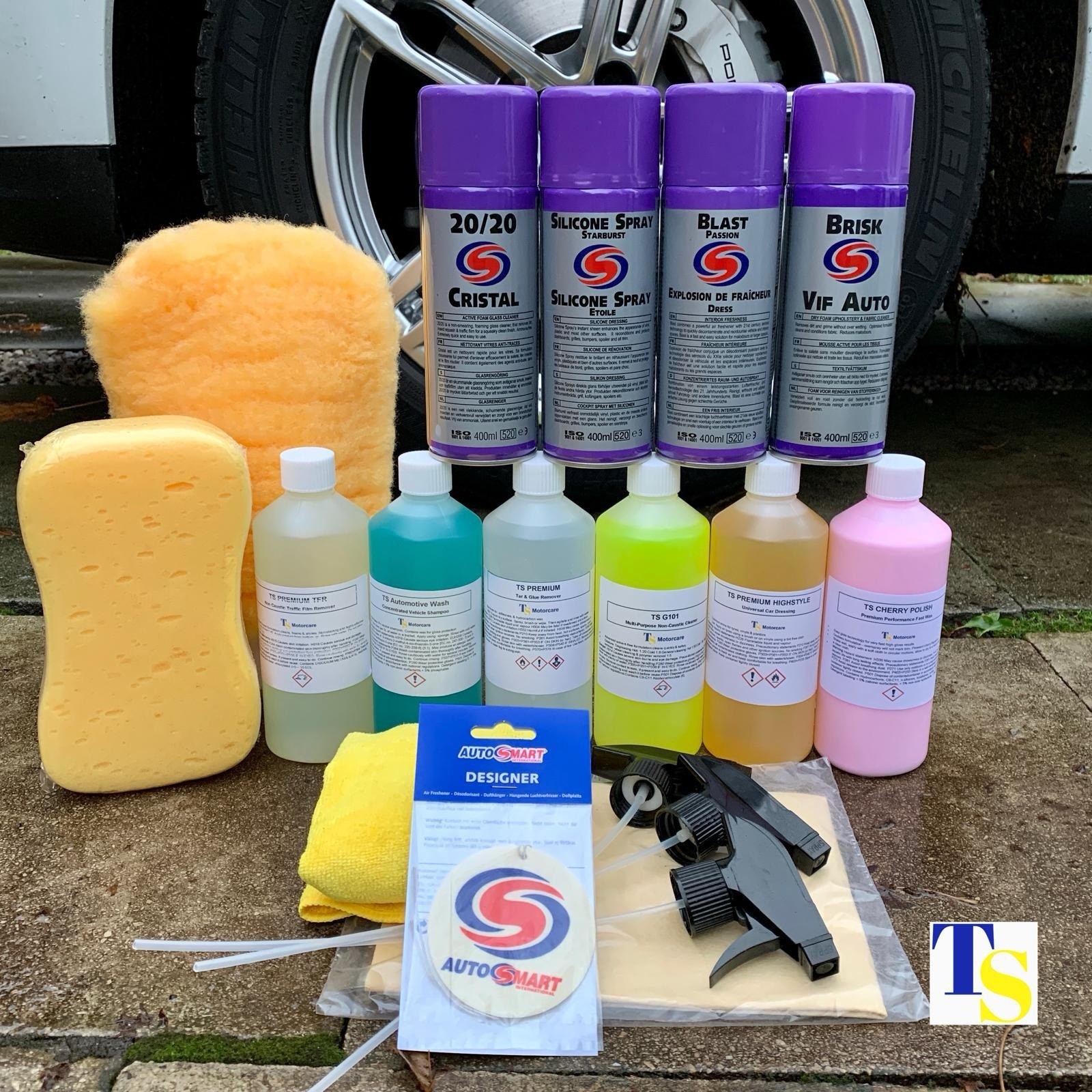 TS Car Valeting Cleaning Kit + Autosmart Acc 18 pc (All-in1 PRO) RRP £230 GIFT