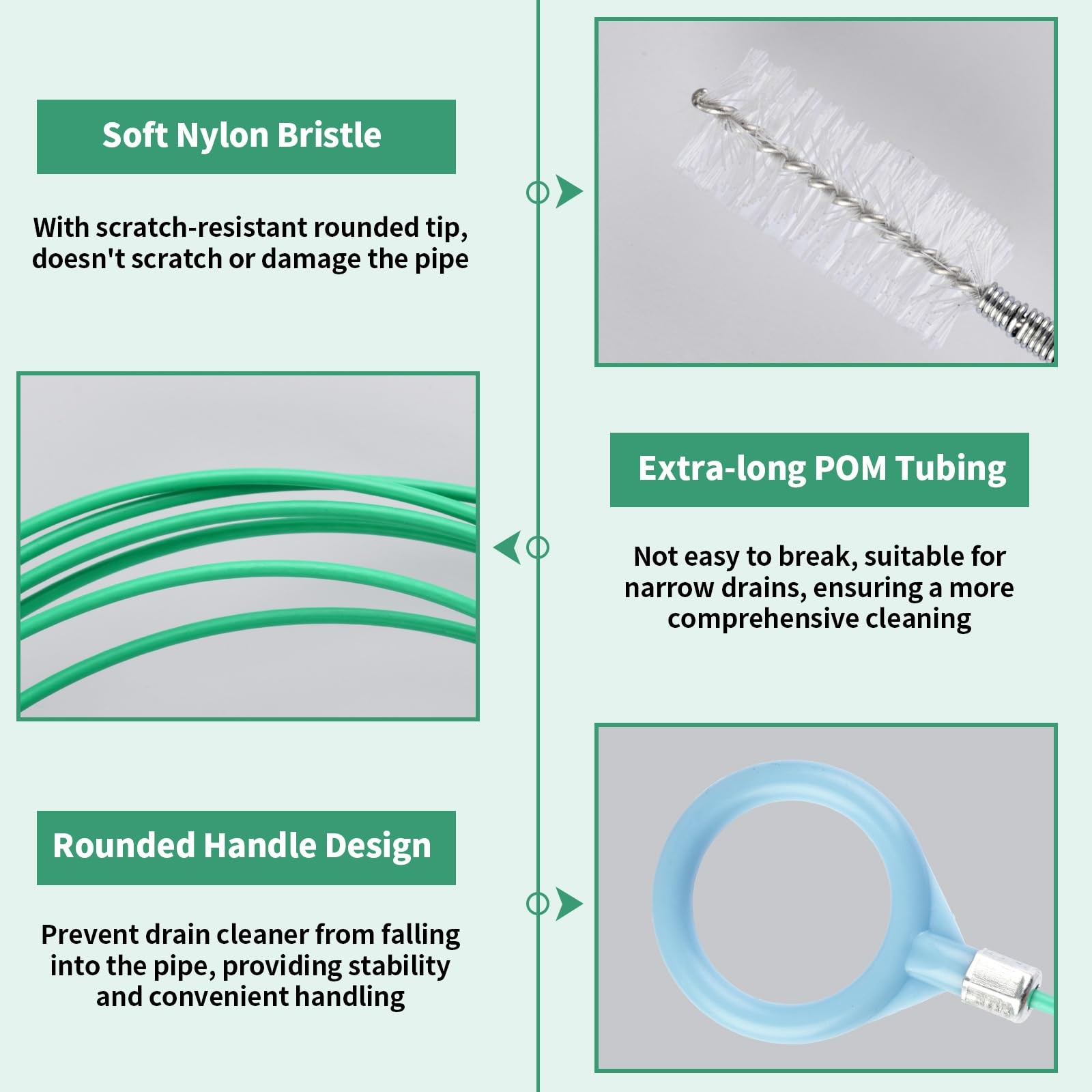 Opvixi 3 pcs Auto Sunroof Drain Cleaning Tool, 120 Inch Long 120inch, green