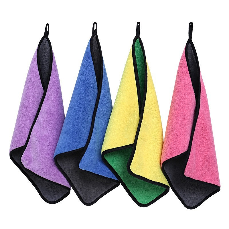 2Pcs Water-absorbing Thickened High-density Coral Fleece Car Cleaning Towel