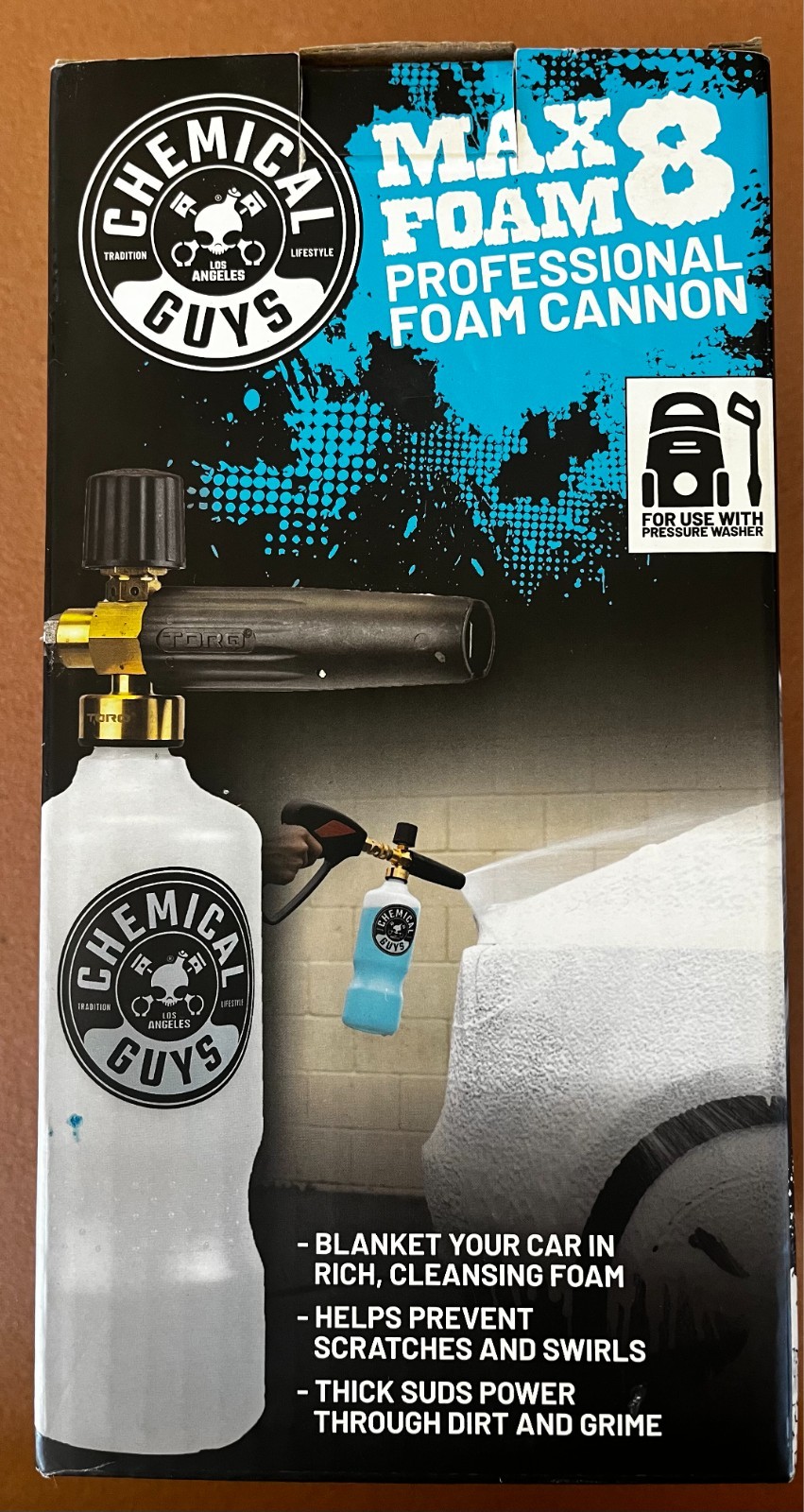 Chemical Guys EQP_310 – TORQ Professional Foam Cannon Max Foam 8 New Open Box