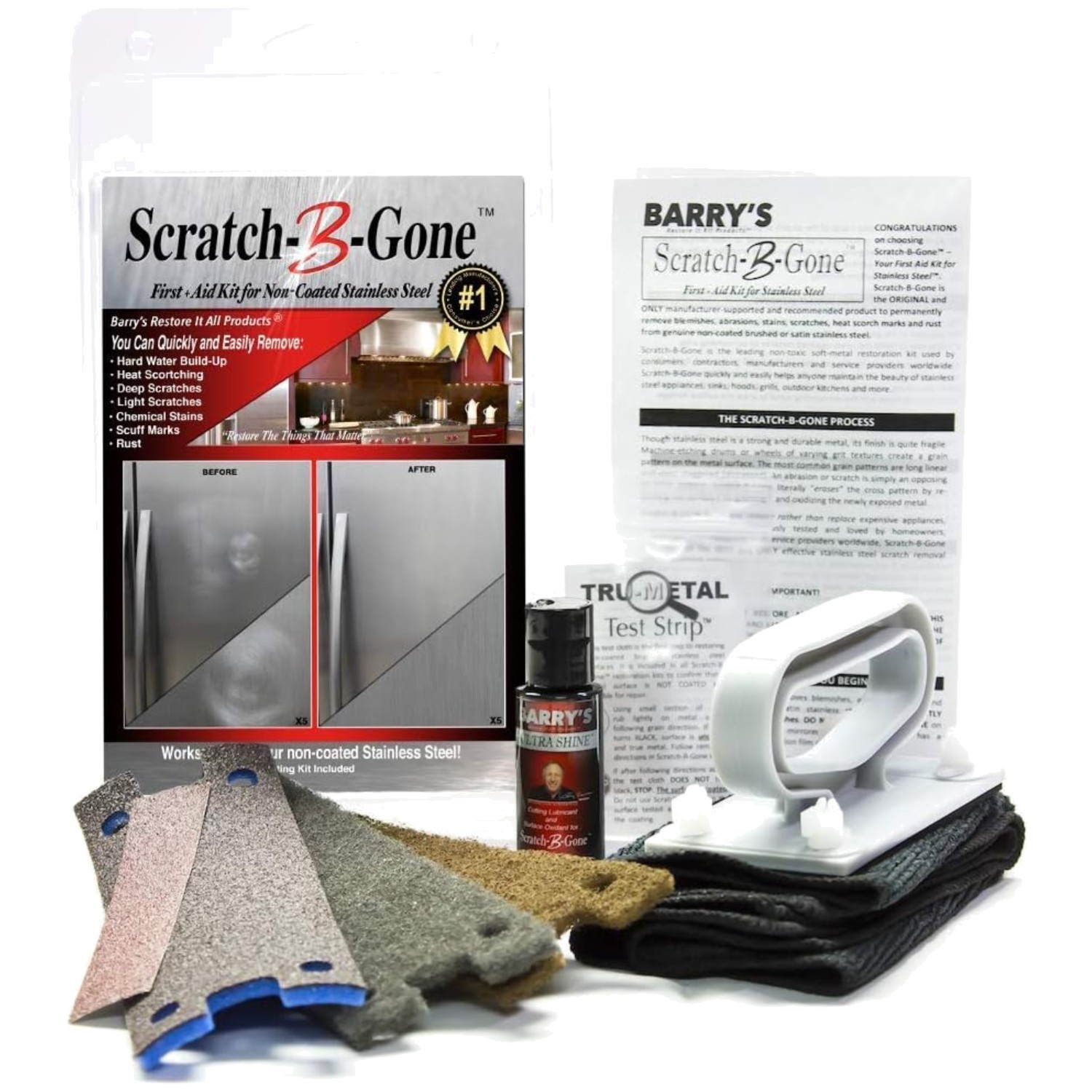 Rust and Scratch Remover Kit for Non-Coated Stainless Steel