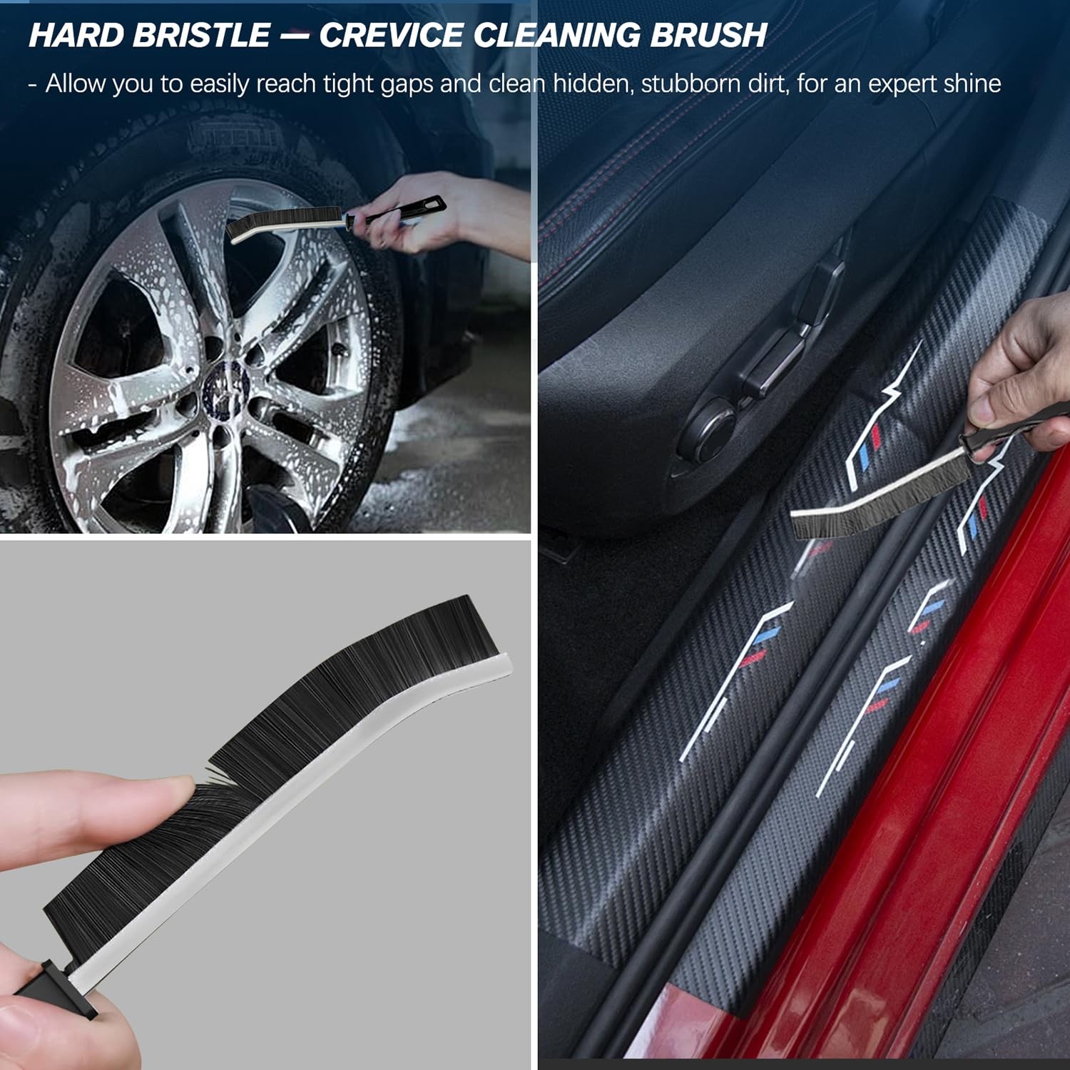 Menchingan Car Detailing Brushes Set, 8-Piece Auto Detail Cleaning Brush…