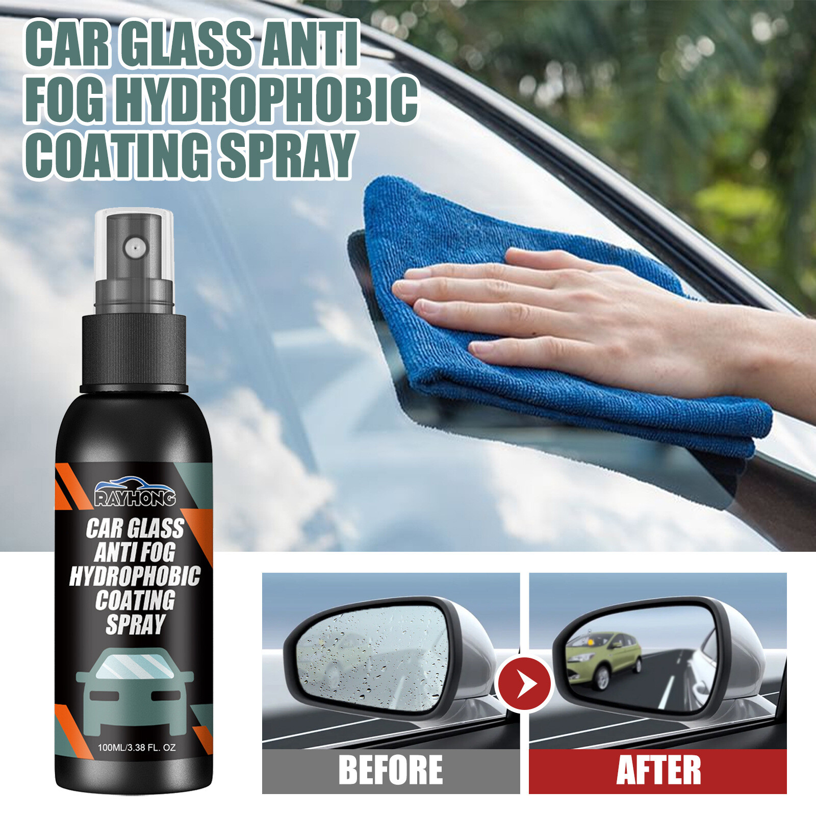 100ml Water Repellent Spray Anti Rain Coating Car Glass Hydrophobic Anti-rain