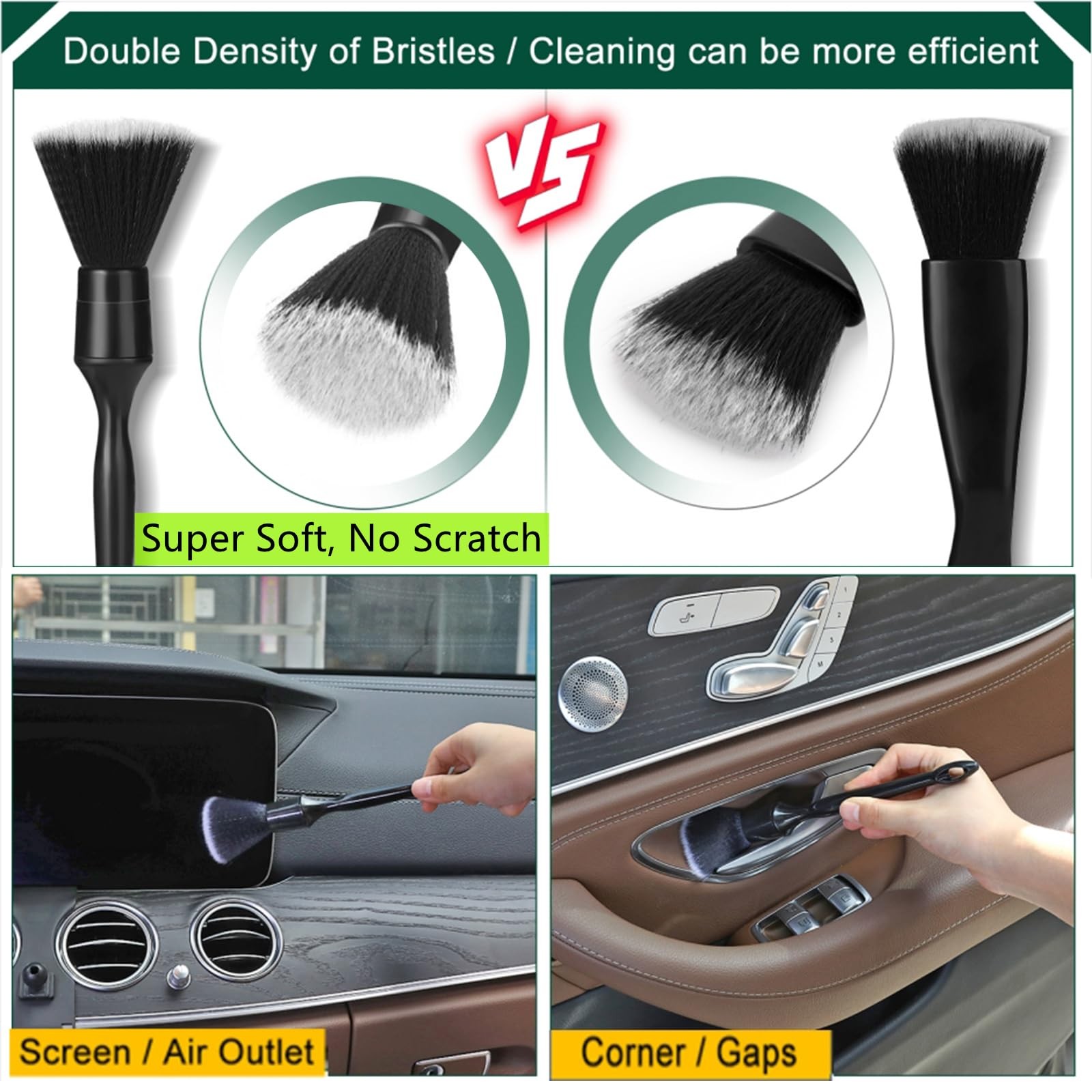 Fitosy Car Interior Duster Detail Brush Cleaning Gel Kit, Soft Dash Vent Dust…