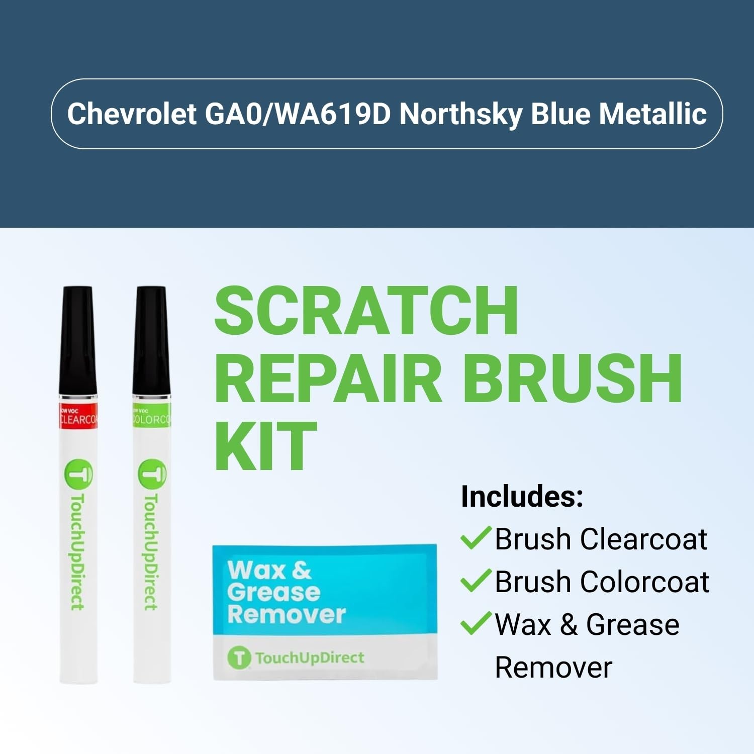 Auto Scratch Repair Brush Kit – Northsky Blue Metallic Paint, Clearcoat, Touch U