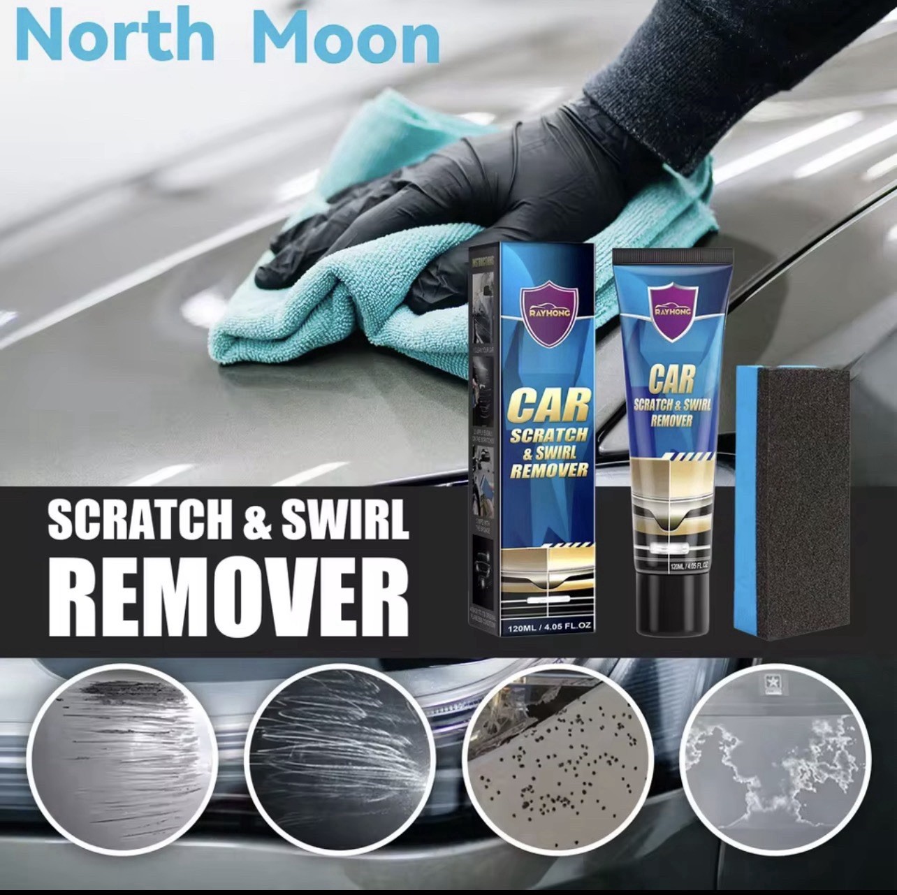 Car Scratch Repair Kit 120ml Scratch Remover & Polishing Kit