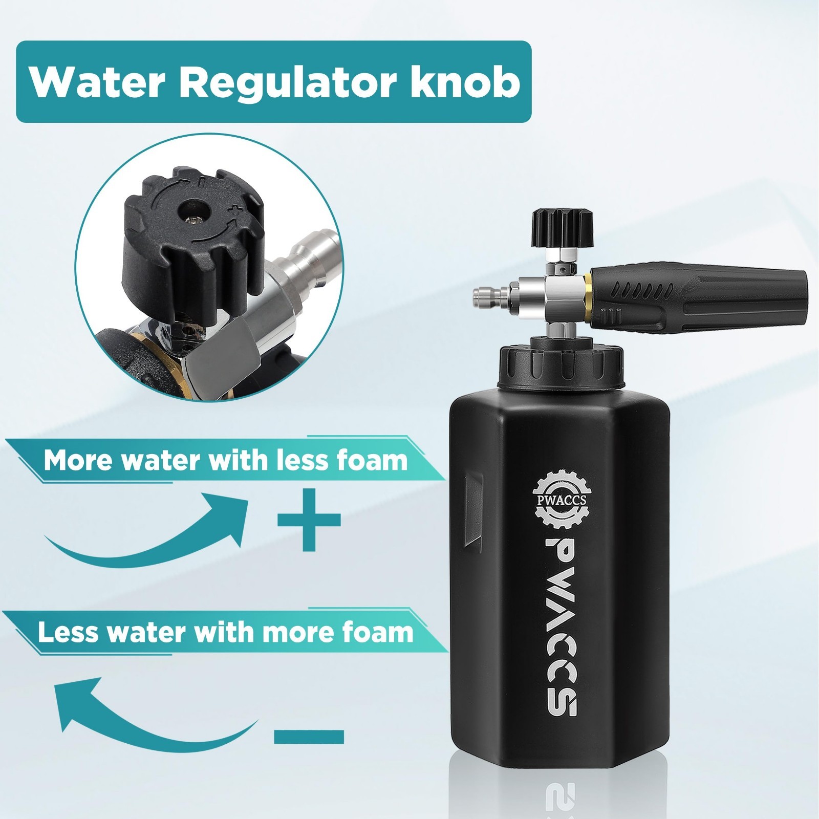 Foam Cannon Pressure Washer Gun Kit – Dual Connector, 4000 PSI, 1.5L, Car Wash