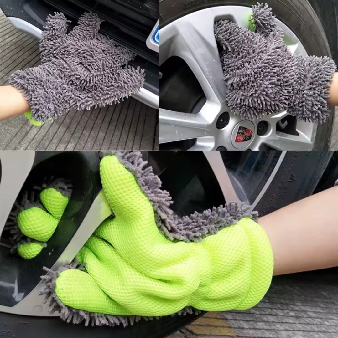 Super Soft Plush Microfiber Mitt Glove Car Wash Wheels Cleaning Detailing x1