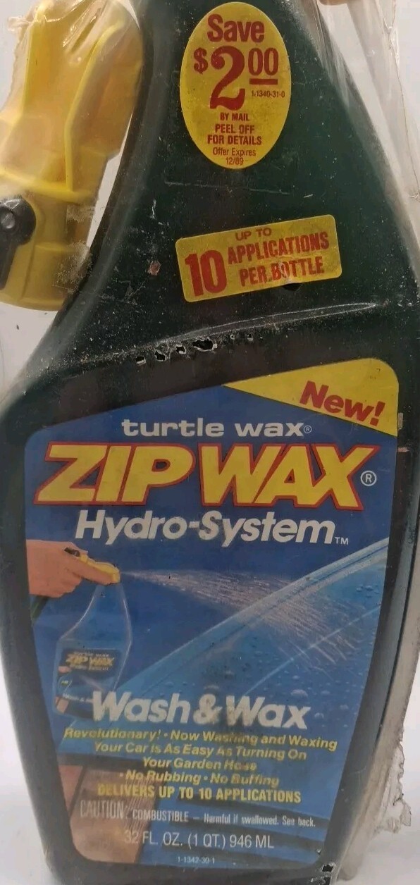 (2) Vintage NOS 1987 Factory Sealed Turtle Wax Zip Wax Hydro-System Wash & Wax