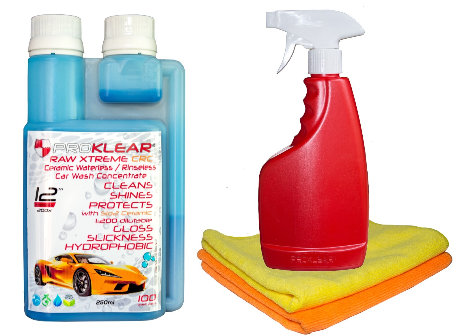 PROKLEAR CRC Ceramic Carnauba Waterless Wash Concentrate Complete Kit 100 washes