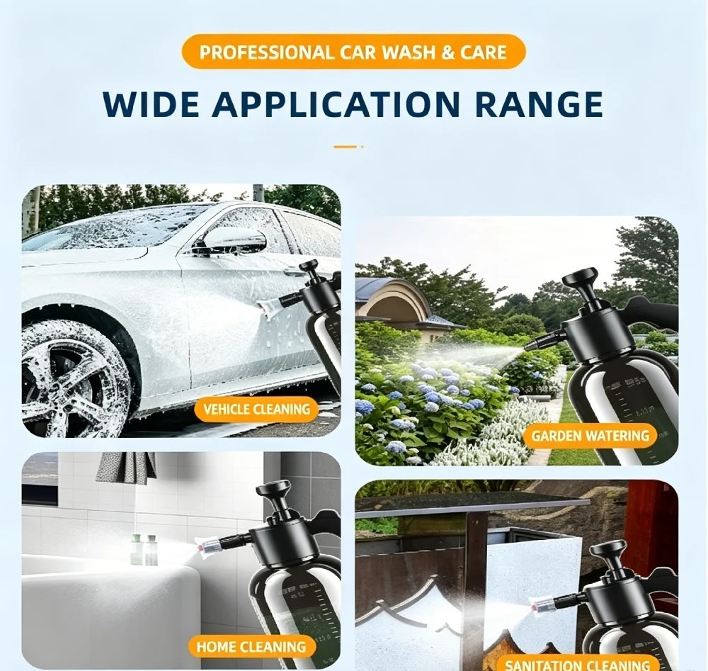 2L Car Wash Pump Foam Sprayer Hand Held Wash Spray Bottle Snow Foam Detailing US