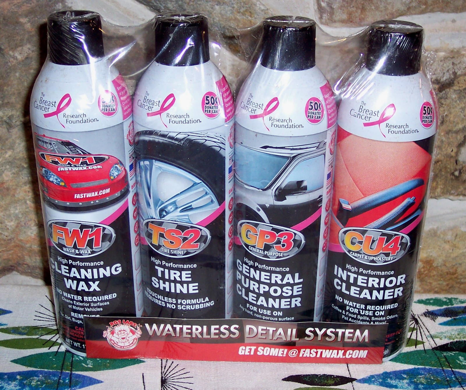 d156) 4 Pack RGS Labs Waterless Detail System Wash Fast Wax FW1 TS2 GP3 CU4 NEW