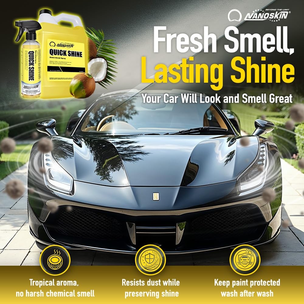 Nanoskin QUICK SHINE Quick Detail Spray 1 128 Fl Oz (Pack of 1), Yellow
