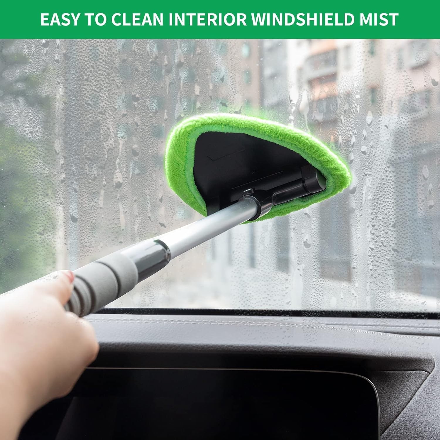 Limpiaparabrisas: limpieza de ventanas interiores de coche con mango extensible